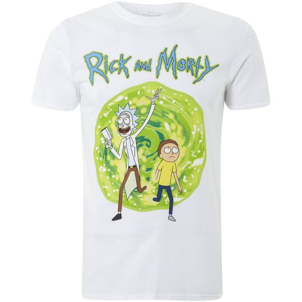 T-Shirt Homme Portal Rick et Morty - Blanc