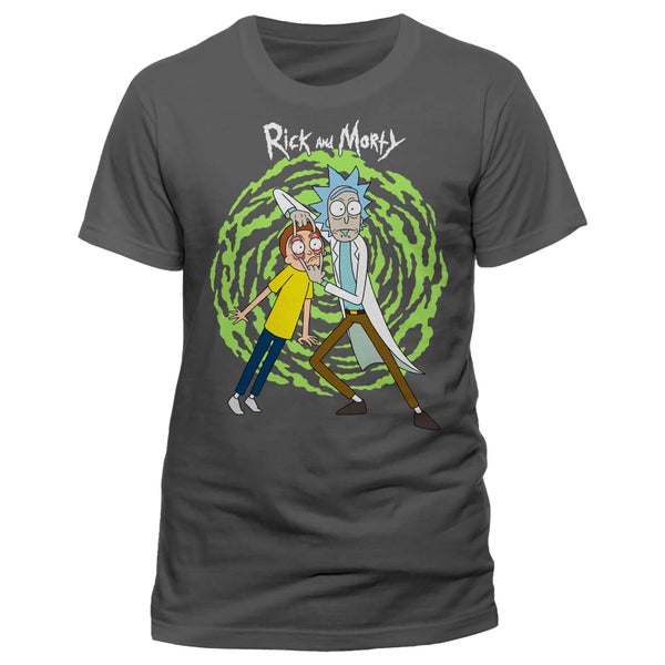 Rick and Morty Portal Spiral T-Shirt - Grau