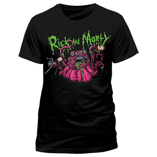 Rick and Morty Monster Slime T-Shirt - Schwarz