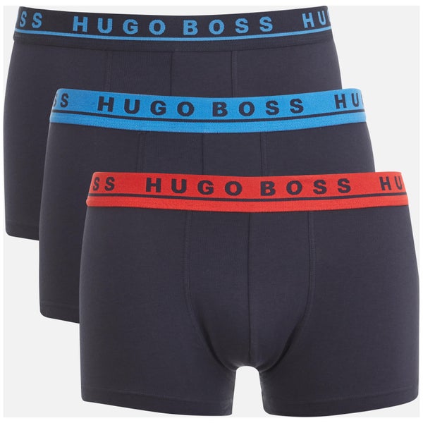 BOSS Hugo Boss Men's 3 Pack Trunk Boxers - Blue/Black/Red Band