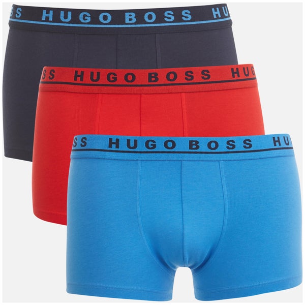 BOSS Hugo Boss Men's 3 Pack Trunk Boxers - Blue/Black/Red