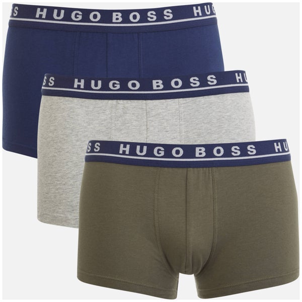 BOSS Hugo Boss Men's 3 Pack Trunk Boxers - Navy/Grey/Khaki