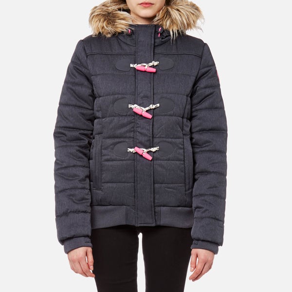 Superdry Women's Marl Toggle Puffle Jacket - Navy Marl