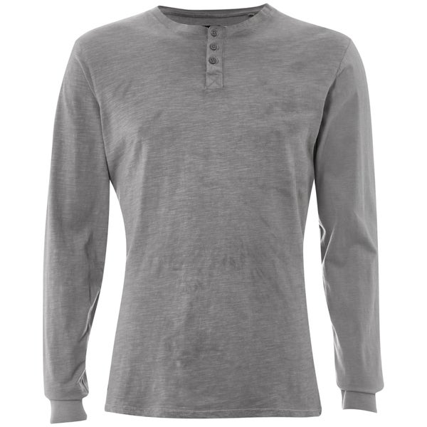 Threadbare Men's Austin Grandad Long Sleeve Top - Grey