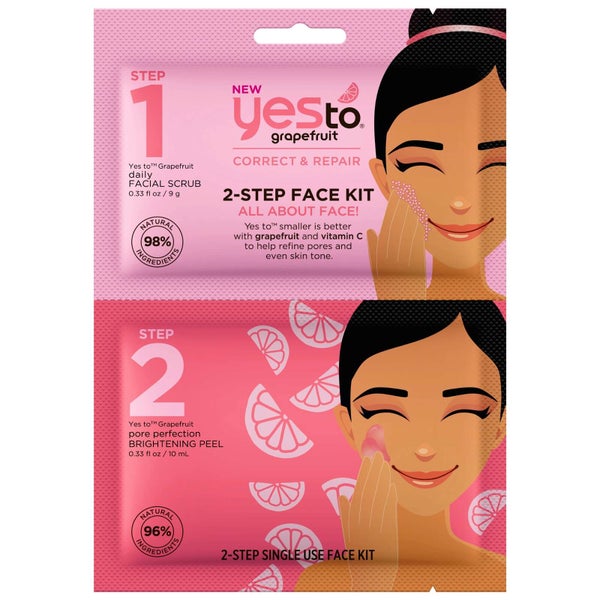 Набор для двухэтапного ухода за кожей лица с экстрактом грейпфрута yes to Grapefruit 2-Step Face Kit