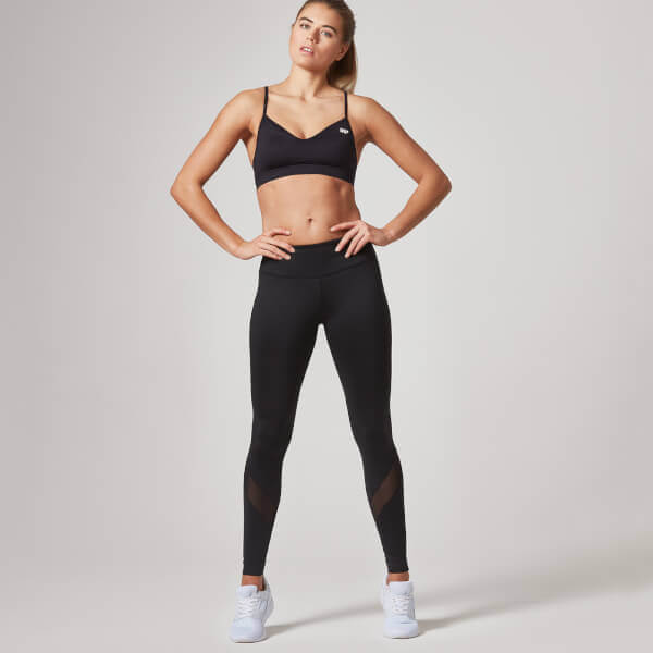 Myprotein The Black Mesh Heartbeat Outfit - Leggings - M - Bra - XS