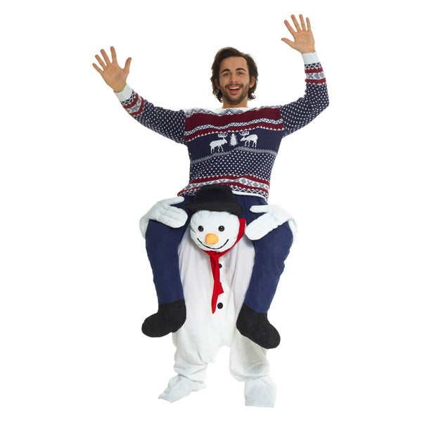 Morphsuits Adult Snowman Piggyback Costume - White