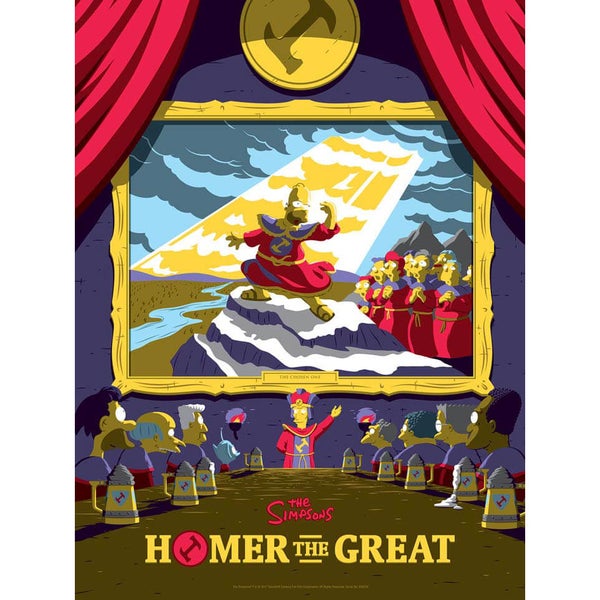 The Simpsons: Homer the Great Variant Silkscreen Print by Florey - Limited to 100 - Zavvi UK Exclusive