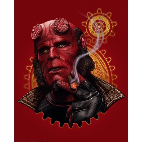 Limited Edition Fine Art Giclee - Hellboy - Smoking - Zavvi Exclusive