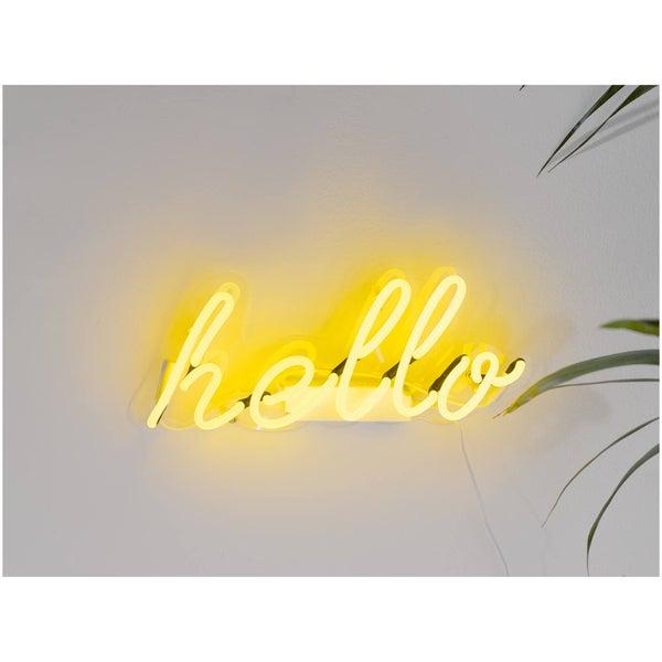"Hello" Neon Wandlicht – Gelb