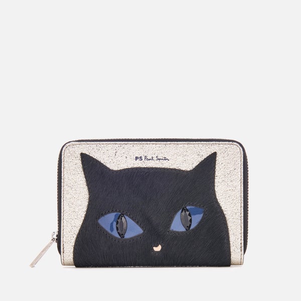 PS by Paul Smith Women's Silver Cat Zip Around Purse - Silver