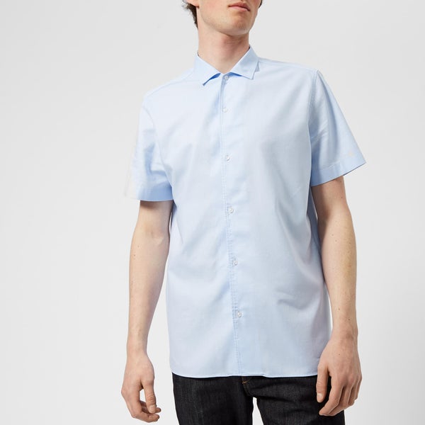 HUGO Men's Ellory Short Sleeve Shirt - Blue