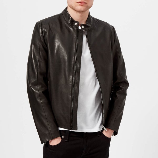 HUGO Men's Leras Leather Jacket - Black