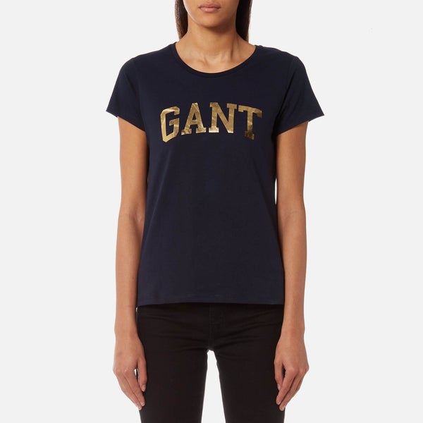 GANT Women's GANT Logo Crew Neck T-Shirt - Evening Blue