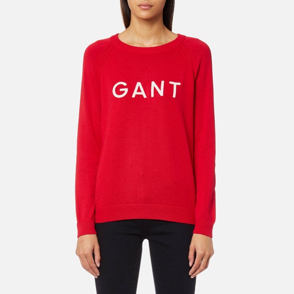 GANT Women's Embroidered Gant Logo Crew - Bright Red