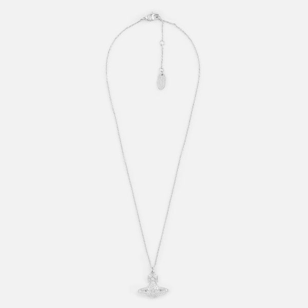 Vivienne Westwood Women's Minnie Bas Relief Pendant Necklace - Silver White Crystal