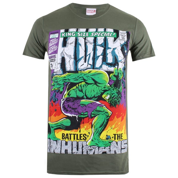 Marvel Men's Hulk King Size T-Shirt - Mil Green