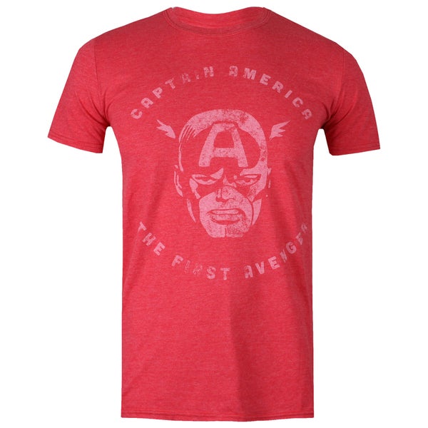 T-Shirt Homme Captain America Avengers - Rouge Chiné