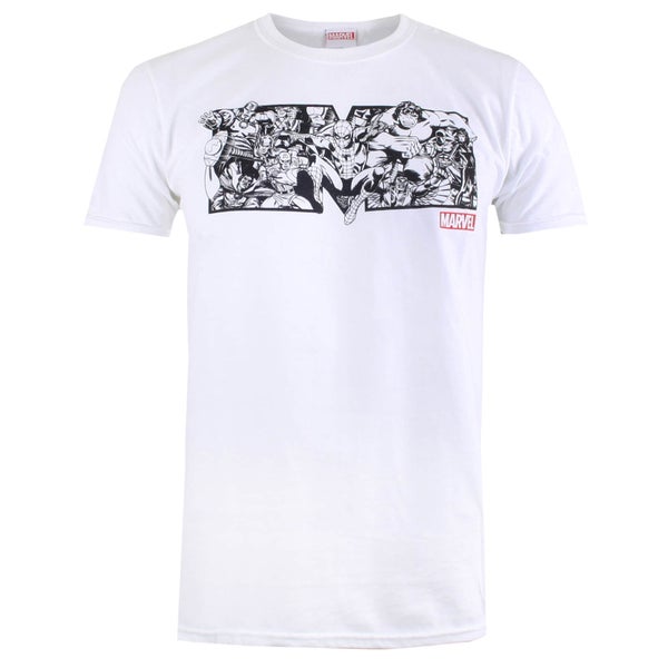 T-Shirt Homme Personnages Marvel - Blanc