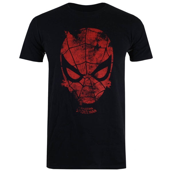 T-Shirt Homme Spider-Man Toile et Visage Marvel - Noir
