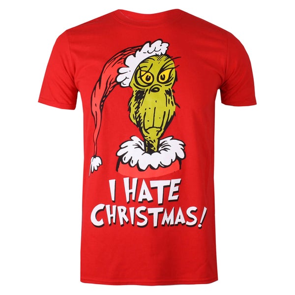 T-Shirt Homme Je Déteste Noël le Grinch - Rouge