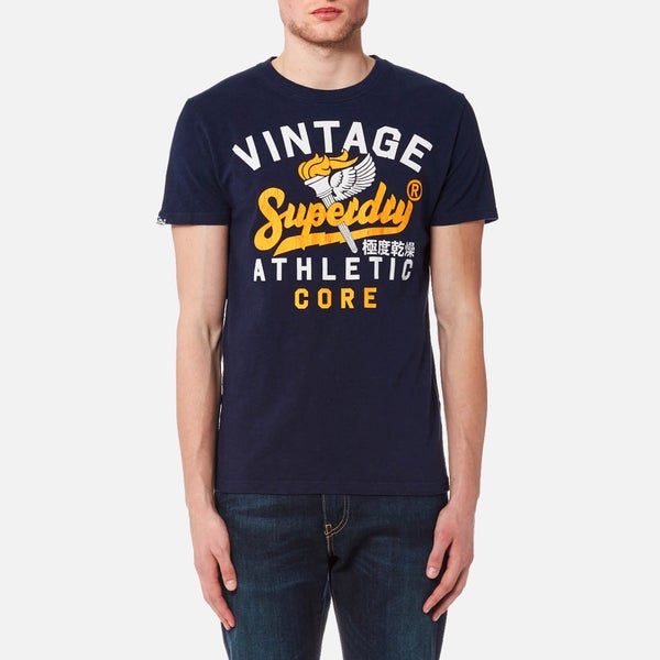 Superdry Men's Athletic Core 54 T-Shirt - Riviera Navy Slub