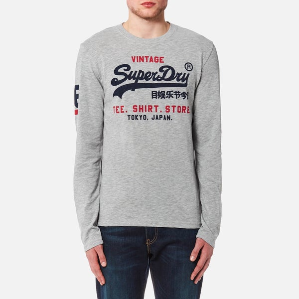 Superdry Men's Shirt Shop Duo Long Sleeve T-Shirt - Trophy Grey Slub