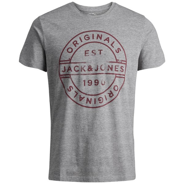 T-Shirt Homme Originals Slack Jack & Jones - Gris Chiné