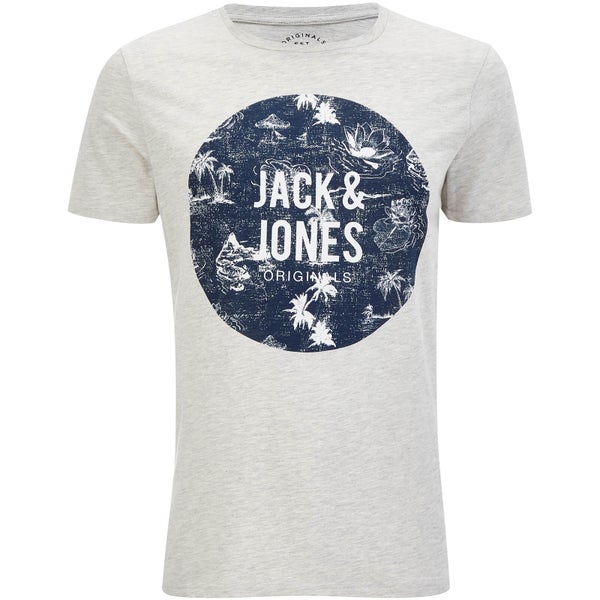 Jack & Jones Men's Originals Newport T-Shirt - Light Grey Marl