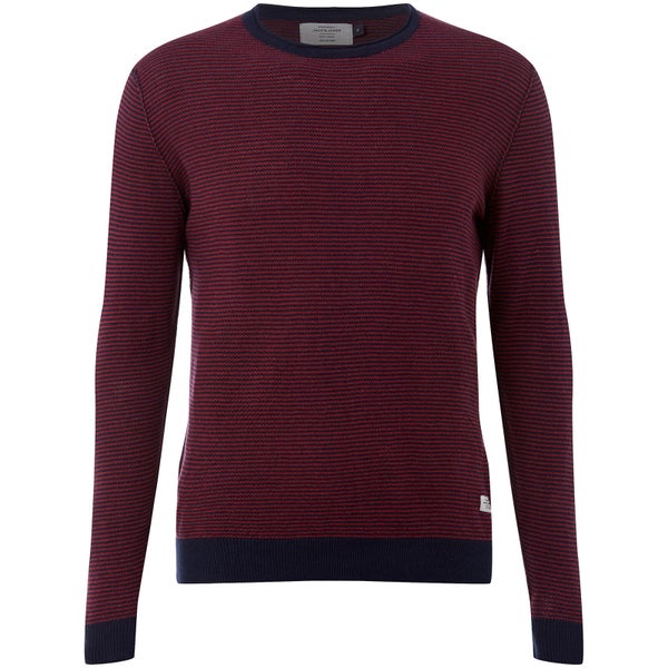 Jack & Jones Originals Men's Nash Striped Jumper - Cordovan