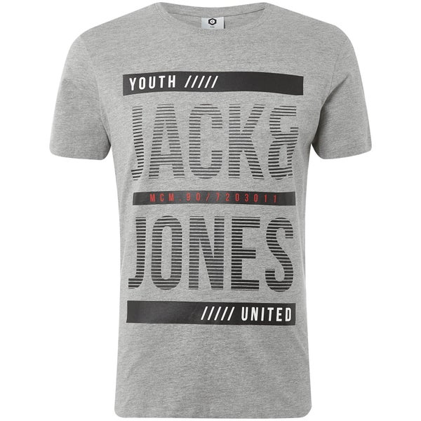 Jack & Jones Core Men's Line T-Shirt - Light Grey Marl