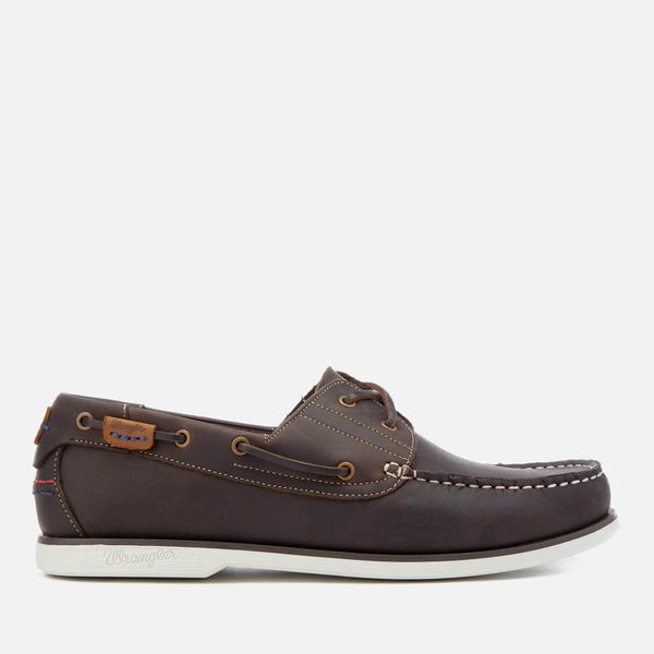 Wrangler Men's Ocean Leather Boat Shoes - Dark Brown