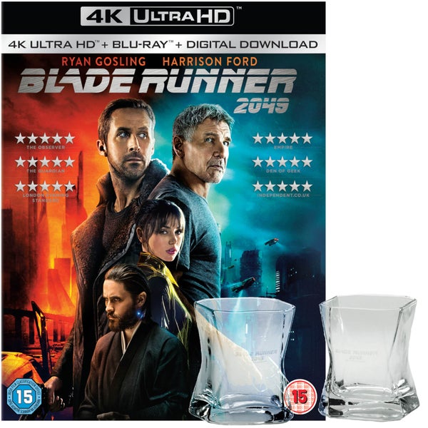 Blade Runner 2049 - Limited Edition 4K Ultra HD and Blu-ray with 2 Whiskey Glasses Set