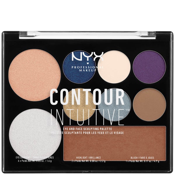 NYX Professional Makeup CONTOUR INTUITIVE™ palette contouring viso e occhi - Jewel Queen