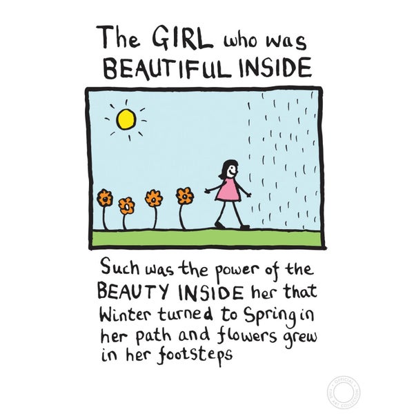 Edward Monkton 'Girl Who Was Beautiful On The Inside' Limited Edition Art Print
