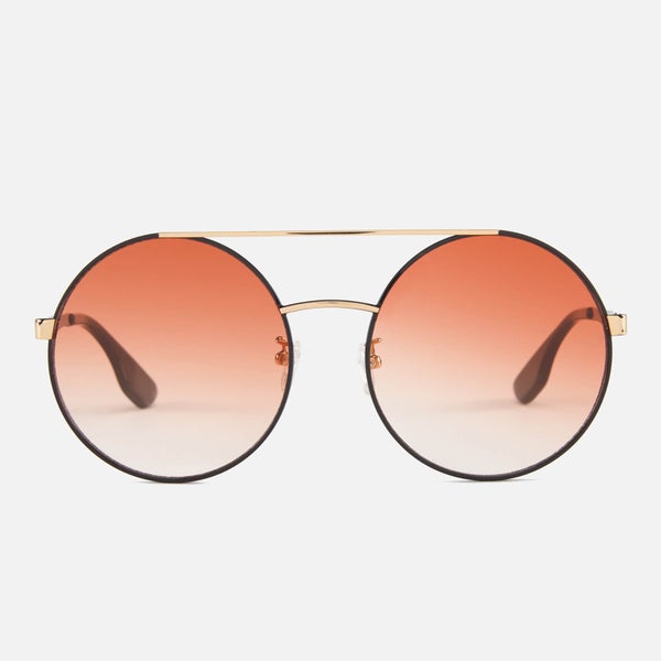 McQ Alexander McQueen Women's Round Metal Frame Sunglasses - Pink/Black