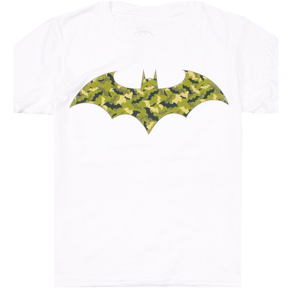 T-Shirt Enfant DC Comics Camo Bat - Blanc
