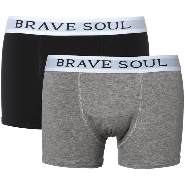 Brave Soul Men's Ali 2-Pack Boxers - Black/Grey