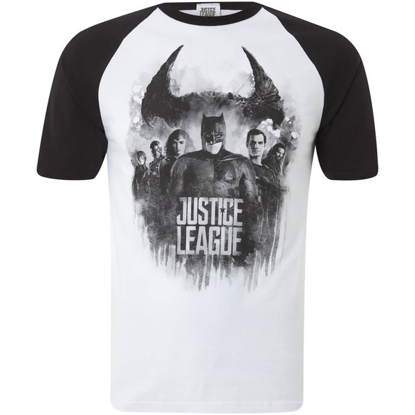 DC Comics Men's Justice Group Logo T-Shirt - White