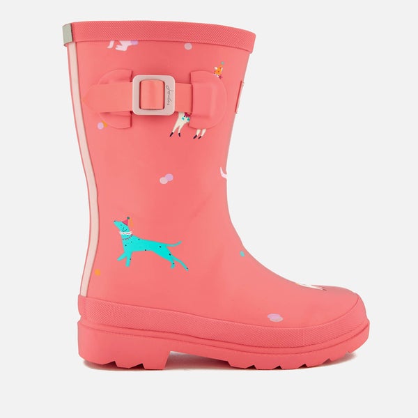 Joules Kids' Festival Friends Wellies - Bright Pink
