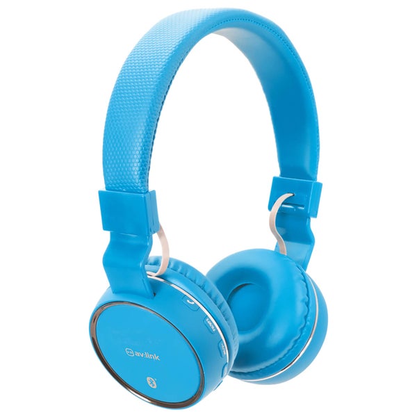 AV: Link Wireless Bluetooth On-Ear Noise Cancelling Headphones (With Built-in FM Radio) - Blue