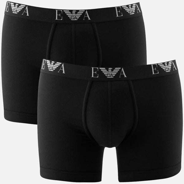 Emporio Armani Men's 2 Pack Cotton Stretch Boxer Shorts - Nero