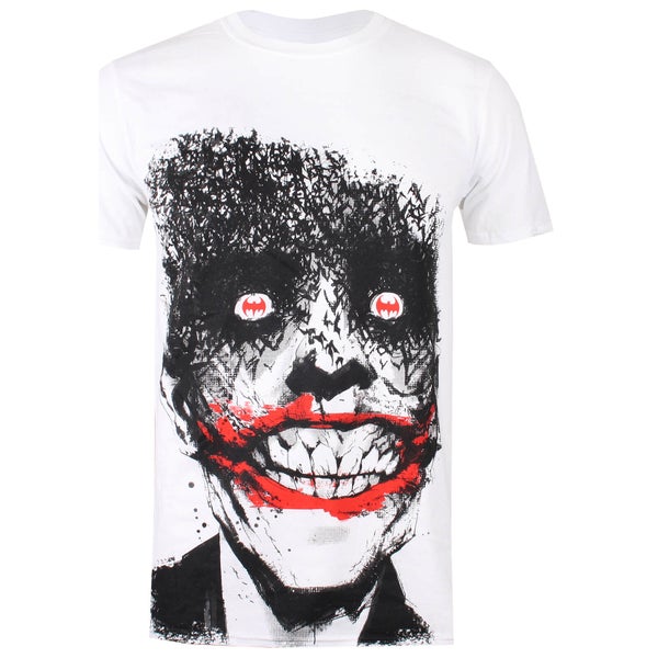 T-Shirt Homme Batman Yeux du Joker DC Comics - Blanc