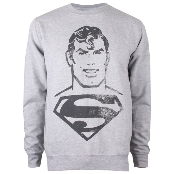 DC Comics Men's Superman Acid Wash Sweatshirt - Grey Marl