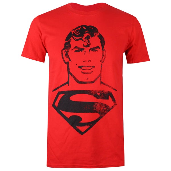 DC Comics Men's Superman Acid Wash T-Shirt - Red
