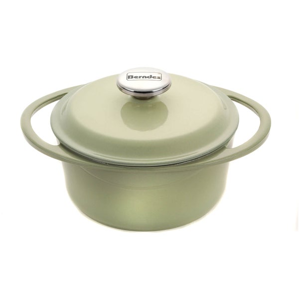 Berndes Cast Iron Round Casserole Dish - 20cm/2.4L - Green