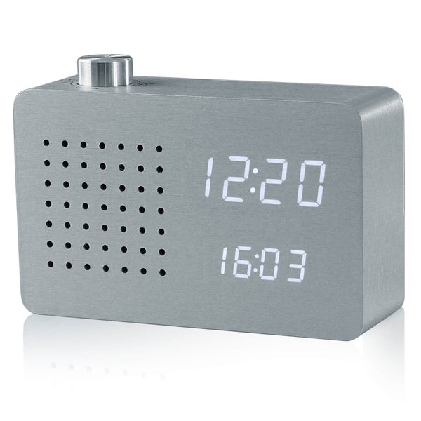 Gingko Radio Click Clock - Aluminium