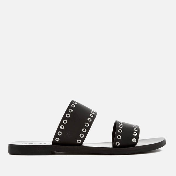 Sol Sana Women's Botany Leather Double Strap Sandals - Black
