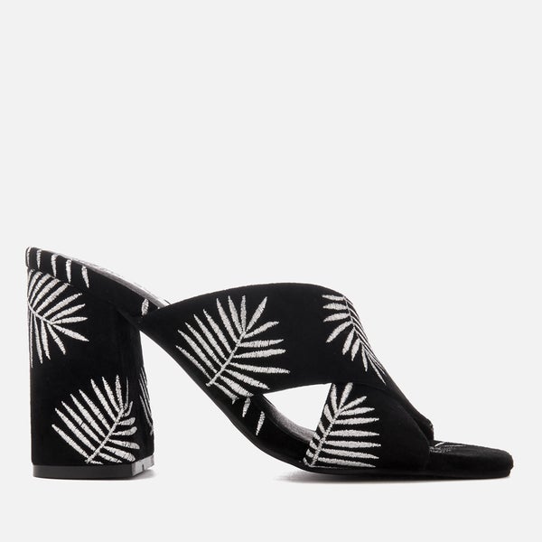 Sol Sana Women's Ginny Palm Embroidered Heeled Mules - Palm