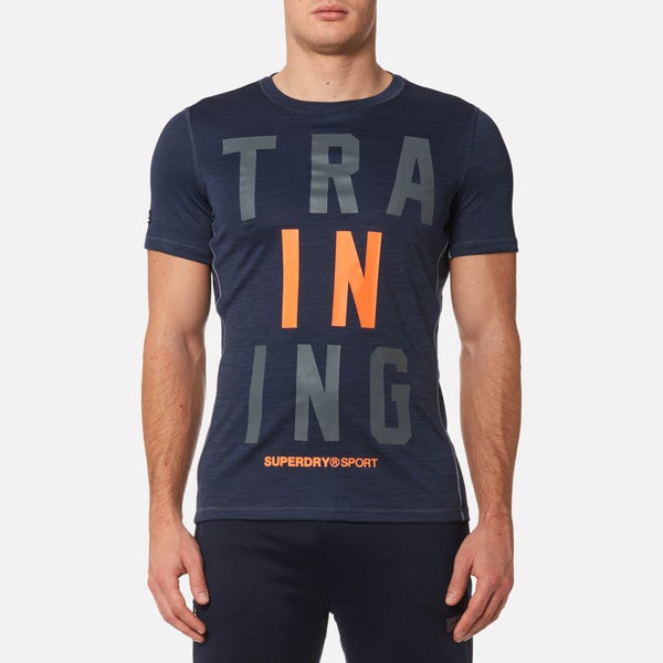 Superdry Sport Men's Sport Active Training Graphic T-Shirt - Navy Marl